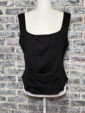 NWT PLT Plus Goth Grunge Corset Detail Crop Top Black Size 18